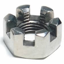 HEX SLOTTED NUT, ZINC CR+3 (INCH)